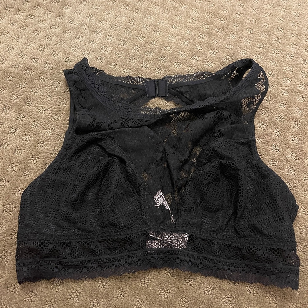 Victoria’s Secret high neck lace bralette.